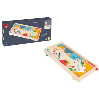 Bild av Janod Retro Wooden Pinball Children’s Board Game Of Skill Teaches Strategy and Concentration Fsc Certified Suitable for Ages 5 Up, J02088, White