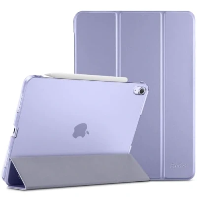 Bild av ProCase för iPad Air 5:e generationen 2022/iPad 4:e 2020, 10,9 tum smalt stativ, hårt baksidesskal, smart fodral (stöder laddning av Pencil 2) lila