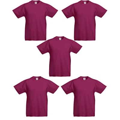 Bild av Fruit of the Loom 5 pack FOTL original barn pojkar flickor t shirt