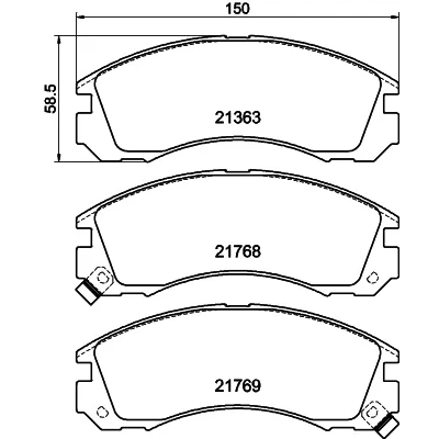 Bild av HELLA 8DB 355 016 531 Jeu de plaquettes frein avec indicateur d&#039;usure MITSUBISHI: L200 III Pick up, Outlander 3, 2 SUV