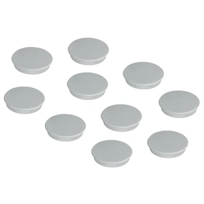 Bild av FRANKEN magneter runda, 10 stycken, högkvalitativa självhäftande för kontor, hushåll, verkstad, perfekt whiteboards, kylskåp, plantavlor eller montrar, 32 mm, grå, HM30 12