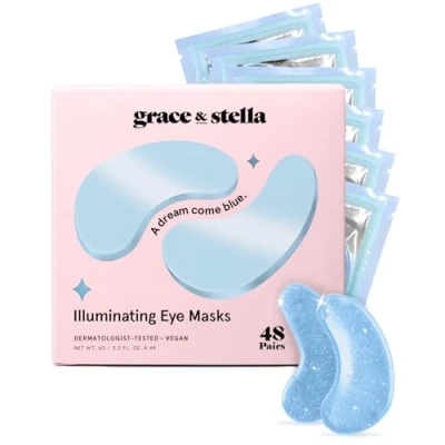 Bild av Grace &amp; Stella Prisbelönta Ögonmasker (Blå, 48 Par) för Reducerade Mörka Ringar