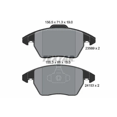 Bild av TEXTAR 2358901 Jeu de plaquettes frein non préparé pour indicateur d&#039;usure PEUGEOT: 3008 I, 207 3/5 portes, 208 I portes