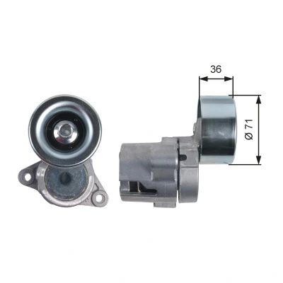 Bild av GATES T39133 Poulie Tendeur FleetRunner Micro V Stretch Fit MAZDA: 5, 3 5 portes, 6 3/5 portes