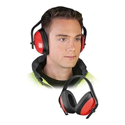 Bild av Reis OS Fit öronmuffar, rödsvart, unisex (storlek/medium/L) storlek, förpackning med 10