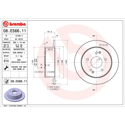 Bild av Bromsskiva Brembo 08.E566.11