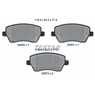 Bild av TEXTAR 2440301 Jeu de plaquettes frein avec indicateur d&#039;usure NISSAN: MICRA 5, 4, Note II 5 portes, RENAULT: Duster