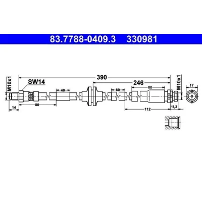 Bild av Bromsslang Ate 83.7788 0409.3