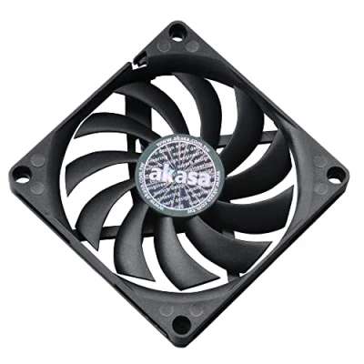 Bild av Akasa Slimfan PWM fodralfläkt 80 mm PC fläkt 4 stifts kylfläkt x 10,8 Svart Lämplig för HTPC och Slim System AK FN076