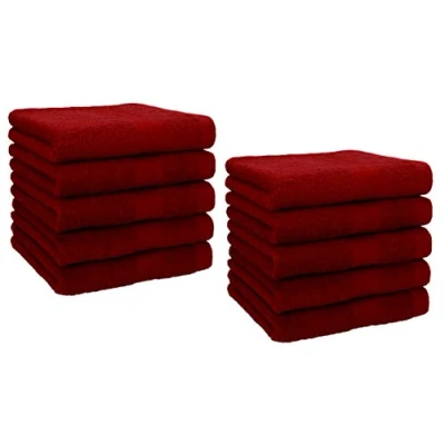 Bild av Betz Pack 10 Premium ansiktshanddukar 100% bomull 30x30cm Rubinröd färg
