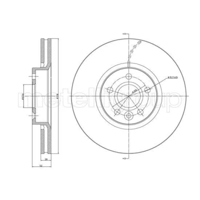 Bild av METELLI Bromsskiva VOLVO: V60 I, V70 3, XC70 II Kombi, FORD: S Max Mk1, Galaxy Mk2 MPV, BMW: 3 Coupe 315,7mm 28,0mm 5 ventilerad 23 1181C Bromsskivor