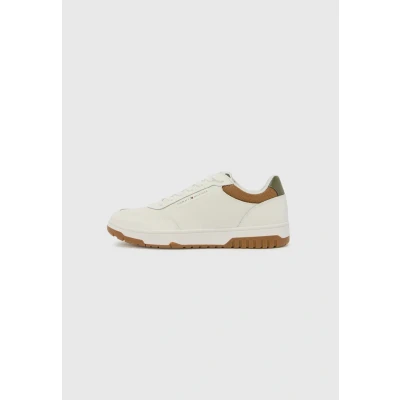 Bild av Tommy Hilfiger Basket CORE Sneakers, Storlek: 40, Ecru/army green Skinn och skinnimitation