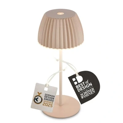 Bild av Briloner LED bordslampa Brilo unplugged Riffle, 20 cm, beige