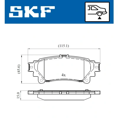 Bild av SKF VKBP 90604 Jeu de plaquettes frein non préparé pour indicateur d&#039;usure