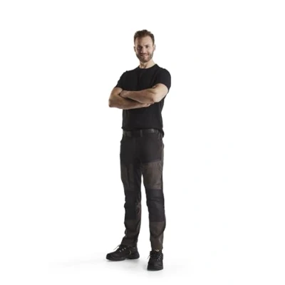 Bild av SERVICEBYXA 1456 1845 STRETCH MÖRK OLIVGRÖN/SVART C50 Beijerbygg Byggmaterial