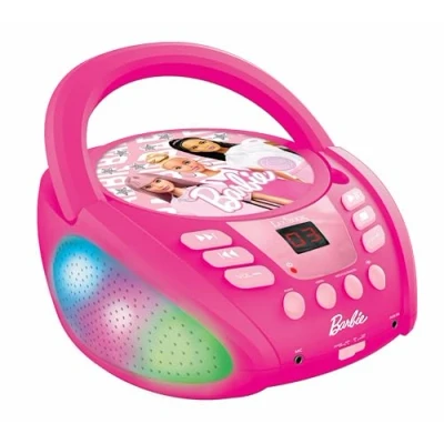 Bild av Lexibook Barbie Bluetooth CD spelare för barn Bärbar, Flerfärgade ljuseffekter, Mikrofonuttag, Aux uttag, Växelströms eller batteridriven, Flickor, Pojkar, Rosa, RCD109BB