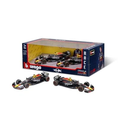 Bild av Bburago Formel 1 Red Bull RB20 set om 2 (2024): Modellbilset i skala 1:43, fönsterbox, 25,4 cm, svart (18 38173)