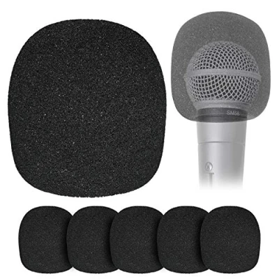 Bild av Skum vindruta popfilter för kulmikrofon 6 pack vindrute skumskydd handhållna mikrofoner att minska plosiva vindljud från YOUSHARES