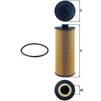 Bild av MAHLE ORIGINAL OX 155D Filtre à huile Cartouche filtrante MAN: TGA, F 2000