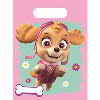 Bild av Procos 90280 Partypåsar Paw Patrol, Skye &amp; Everest, 6 stycken, storlek 16,5 x 22,5 cm, påsar, väskor, presenter, give away, hjältar på fyra tassar, hundar, fest, dekoration