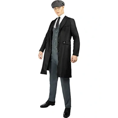 Bild av Funidelia Maskeraddräkt Tommy Shelby Peaky Blinders för herr 20 tals, Filmer &amp; Serier, Gangster vuxen och roliga tillbehör fester, karneval Halloween Storlek XL