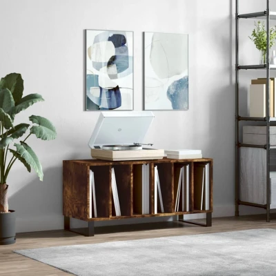Bild av Stereobänk rökfärgad ek 100x38x48 cm konstruerat trä