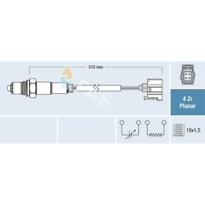 Bild av FAE 77427 Sonde lambda MERCEDES BENZ: Classe C Berline, SLK, E Berline
