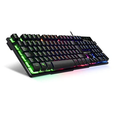 Bild av EMPIRE GAMING PC Tastatur K300 QWERTZ 105 halbmechanische Tasten, davon 19 Anti Ghosting 12 Multimedia Shortcuts, LED RGB Rückbeleuchtung