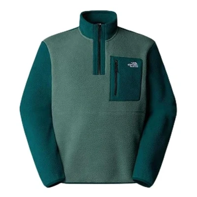 Bild av The North Face Yumiori ¼ ZIP Fleecetröja, Storlek: Large, Duck green/deep nori/black