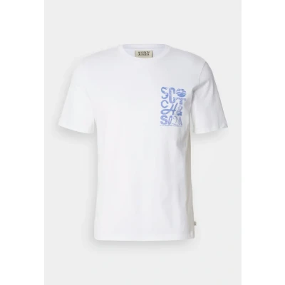 Bild av Scotch &amp; Soda normal passform vänster bröst logo t shirt, Ljus vit 101, L