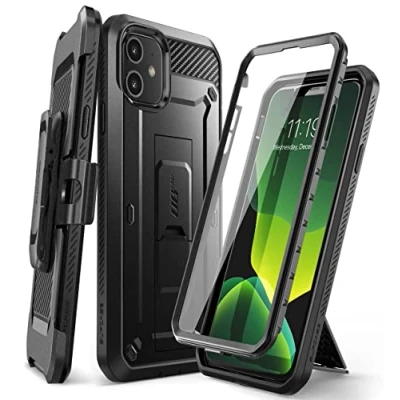 Bild av SUPCASE Unicorn Beetle Pro seriens fodral designat för iPhone 11 6,1 tum (2019 Release), inbyggt skärmskydd heltäckande grovt hölsterfodral (svart)