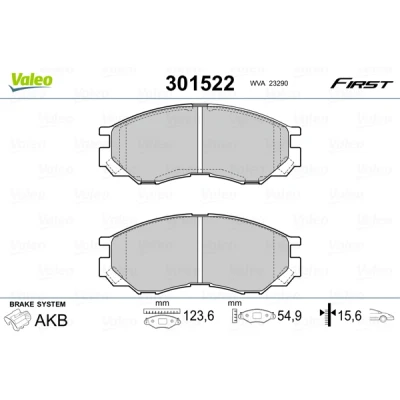 Bild av VALEO 301522 Jeu de plaquettes frein FIRST Essieu avant contact signal d&#039;usure exclu sans tôle anti bruit MITSUBISHI: L200 III Pick up, GALANT 4