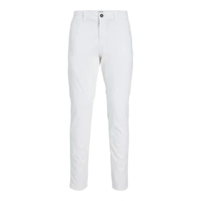 Bild av Culotte JACK &amp; JONES para hombres, pantalones elásticos con corte cónico y ajuste slim, look JPSTMARCO JJBOWIE., Color:White, Pant Size:32W / 32L, Benlängd:L32