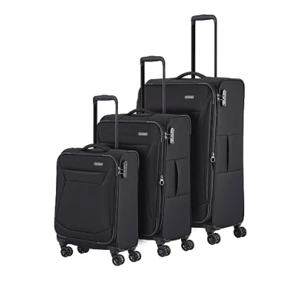 Bild av Travelite 4 hjuls resväska set Mjukt skal, storlekar L/M/S, serie Chios Trolley, svart, Trolley (L/M/S), bagagevagn med hjul