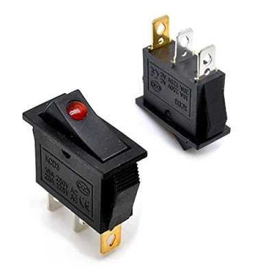 Bild av Oiyagai 10 st KCD3 101N AC 250V 16A 125V 20A rött ljus på/av vippbåtbrytare