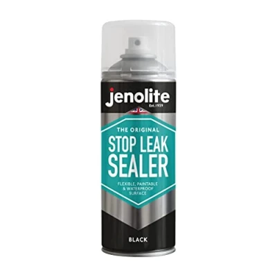 Bild av JENOLITE Stop Leak Sealer Spray vattentätt tätningsmedel fyllningar, tätningar och stoppar läckor svart 400 ml
