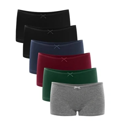 Bild av Libella® Trosor dam (6/3 pack) boxershorts kalsonger underkläder set bomull kvinnor pojkar shorts 3901, Flerfärgad 8, S