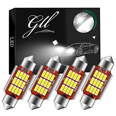 Bild av GLL 4st 36MM C5W LED Canbus vit Festoon Glödlampor med 4014 12SMD för bil Kupé Bagageutrymme Artighet Nummerplåt Lampor 400LM 9 26V