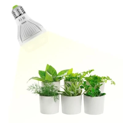 Bild av SANSI Odlingsljus för inomhusväxter, 10W LED växtlampa E27 fullt spektrum 150W ekvivalent (PPF 17,5 μmol/s, ljusvinkel 120, växttäckning 2x1 sq ft)