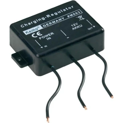 Bild av Kemo M083 batteriladdningsregulator 12 V/DC övervakar laddningsstatus för ett V billaddare, automatisk omladdning när batterispänningen sjunker. Ingångsspänning 1620 (solpanel eller