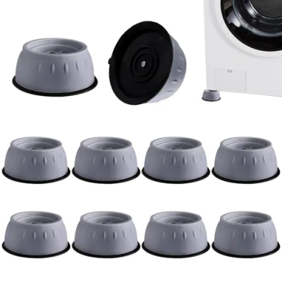 Bild av tvättmaskin fötter dyna, 10 stycken antivibration tvättmaskin, vibrationsdämpare universell gummifotdyna, fotkudde för torktumlare, bord, 8 cm