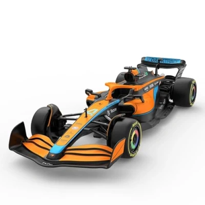 Bild av CMJ RC bilar McLaren F1 MMCL36 formgjuten modell bil officiellt licensierad skala 1/24 2022 Emilia Romagna GP metalldisplay kopia
