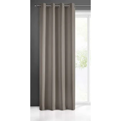 Bild av Eurofirany Rita gardin slät enkel enfärgad 8 öljetter modernt sovrum vardagsrum lounge barnrum 1 st enkel, polyester, ljusbrun, 140 x 250 cm