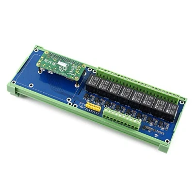 Bild av Waveshare Raspberry Pi 8 ch Relays Expansion Board Control High Voltage Products Standard Rail Mount Bottom Case