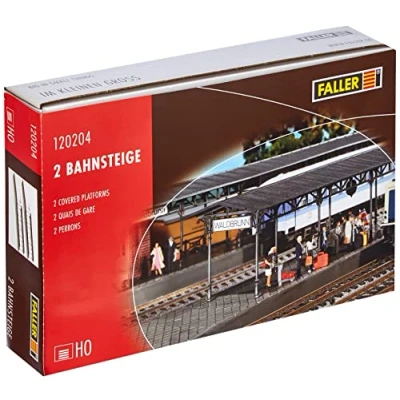 Bild av FALLER 2 plattformar, skogsfontän, modellbyggsats med 34 enskilda delar, 358 x 55 62 mm, modelljärnväg, tillbehör H0, byggnad, modelljärnväg