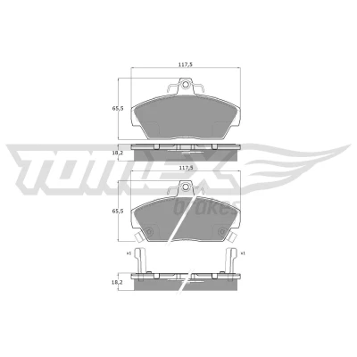 Bild av TOMEX brakes TX 11 39 Jeu de plaquettes frein Essieu avant avec indicateur d&#039;usure ROVER: 200 3/5 portes, Cabriolet, 400 portes