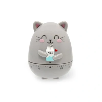 Bild av Legami Kökstimer, Kitty tema, manuellt justerbar, 60 minuter, utan batteri, diameter 6 cm, höjd 8 cm