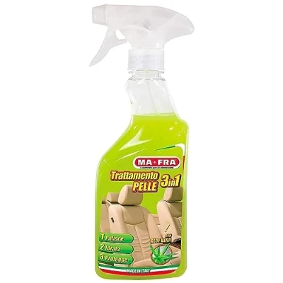 Bild av Ma Fra, 3 i 1 läderbehandling, rengör, återfuktar och skyddar bilens inre ytor, innehåller aloe vera naturliga vaxer, förhindrar bildning av veck sprickor, 500 ml