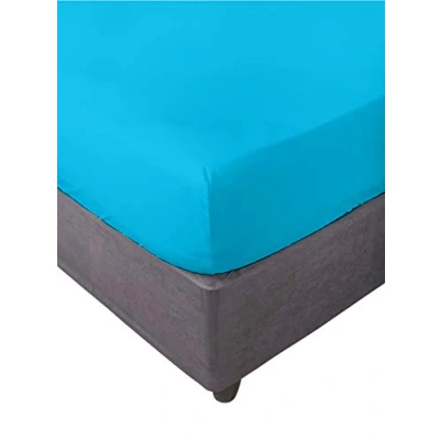 Bild av Lakan, elastisk, mjuk, bekväm, anti pilling. Bomull 50% polyester. Turkos. 90 x 200 cm