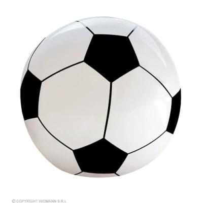 Bild av Widmann 01451 uppblåsbar fotboll, 25 cm, färg: svart/vit, vattenboll, poolleksak, partytillbehör, för barn och vuxna